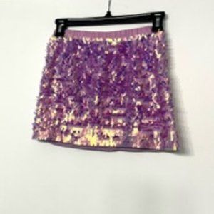 Girls - Lavender Metalic Fringe Skirt - Size 10